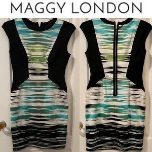 GUC SCUBA DRESS. STRIPED, SLEEVELESS UNLINED DRESS. Makes the perfect silhouette